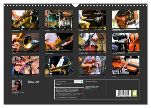 Produktbild: Jazz pur (Wandkalender 2026 DIN A3 quer), CALVENDO Monatskalender