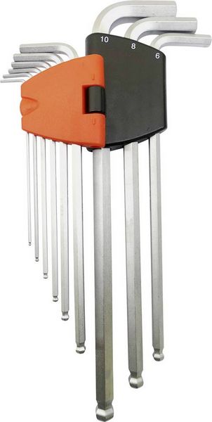 Produktbild: TOOLCRAFT Innen-Sechskant Winkelschraubendreher-Set 1.5 mm, 2 mm, 2.5 mm, 3 mm, 4 mm, 5 mm, 6 mm, 8 mm, 10 mm 9teilig