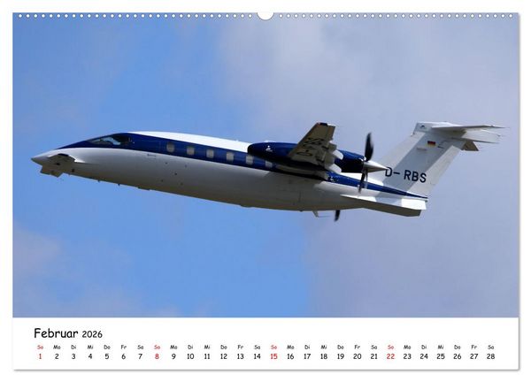 Produktbild: Flugzeuge am blauen Himmel (hochwertiger Premium Wandkalender 2026 DIN A2 quer), Kunstdruck in Hochglanz