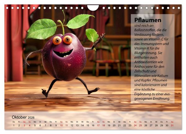 Produktbild: Tanzende Fr&uuml;chtchen (Wandkalender 2026 DIN A4 quer), CALVENDO Monatskalender