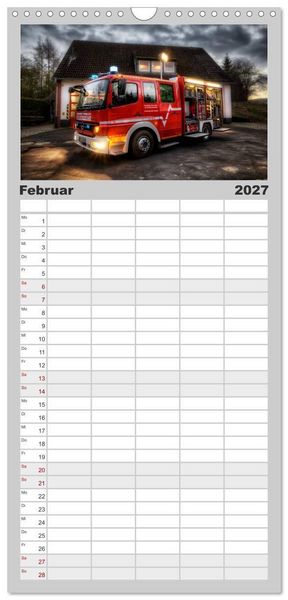 Produktbild: Familienplaner 2027 - Feuerwehr und Rettungsdienst mit 5 Spalten (Wandkalender, 21 x 45 cm) CALVENDO