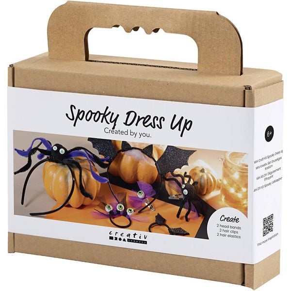 Produktbild: Creativ Company Mini Kreativ Set Gruseliges Kost&uuml;m, Haarb&auml;nder, Haarspangen und Haargummis, Schwarz, Flieder, Purpur
