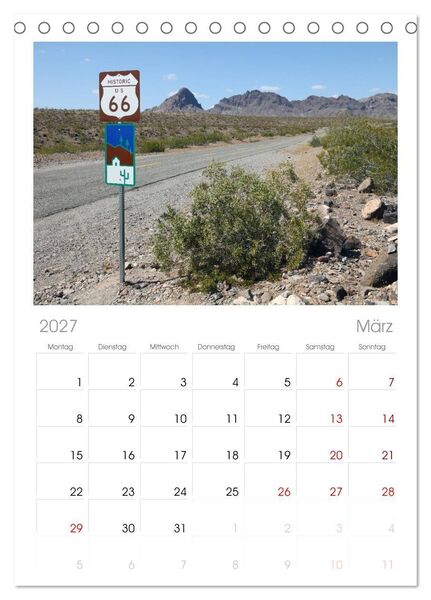 Produktbild: Tischplaner 2027 - Route 66 im S&uuml;dwesten (A5 Tischkalender zum Aufstellen) CALVENDO