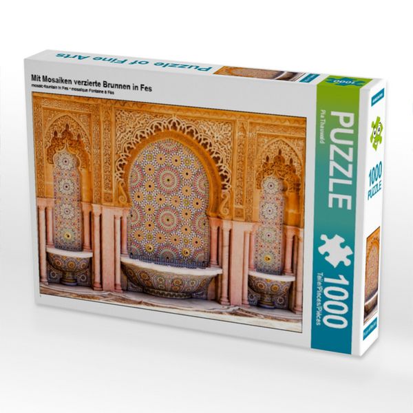 Produktbild: CALVENDO Puzzle Mit Mosaiken verzierte Brunnen in Fes | 1000 Teile Lege-Gr&ouml;&szlig;e 64x48cm Foto-Puzzle f&uuml;r gl&uuml;ckliche Stunden