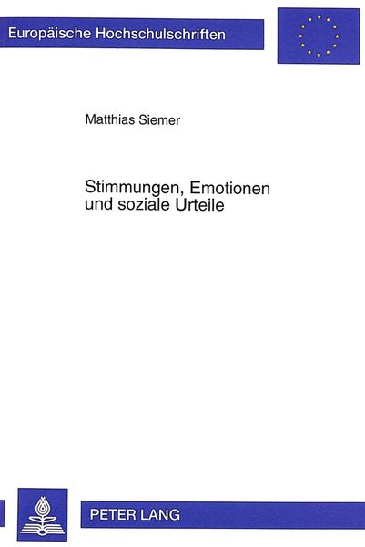 Produktbild: Stimmungen, Emotionen und soziale Urteile