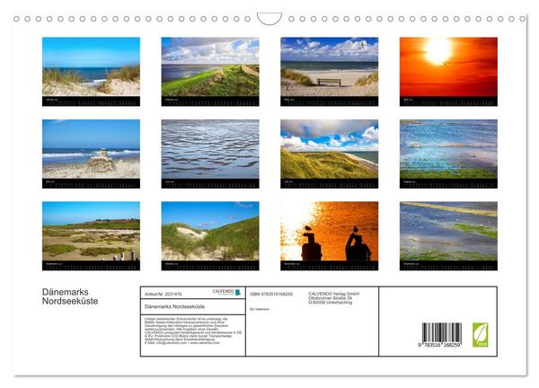 Produktbild: D&auml;nemarks Nordseek&uuml;ste (Wandkalender 2026 DIN A3 quer), CALVENDO Monatskalender
