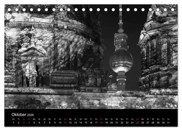 Produktbild: Berlin Monochrome (Tischkalender 2026 DIN A5 quer), CALVENDO Monatskalender