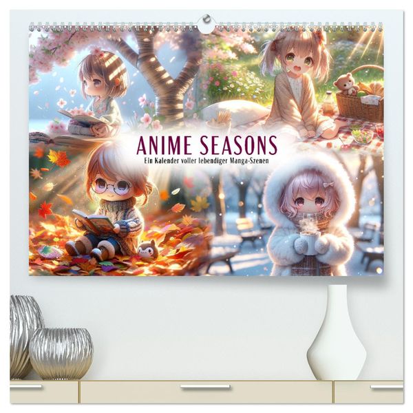 Anime Seasons: Ein Kalender voller lebendiger Manga-Szenen (hochwertiger Premium Wandkalender 2025 DIN A2 quer), Kunstdr