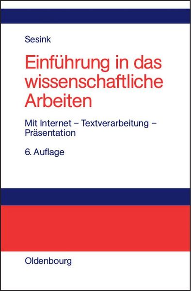 Produktbild: Einf&uuml;hrung in das wissenschaftliche Arbeiten