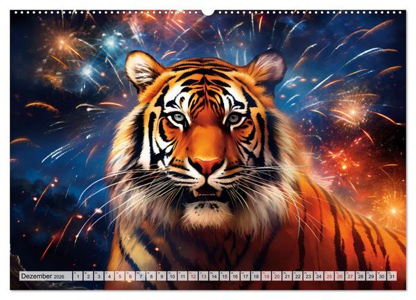 Produktbild: Jahr des Tigers - Portr&auml;ts des chinesischen Tierkreiszeichens (Wandkalender 2026 DIN A2 quer), CALVENDO Monatskalender