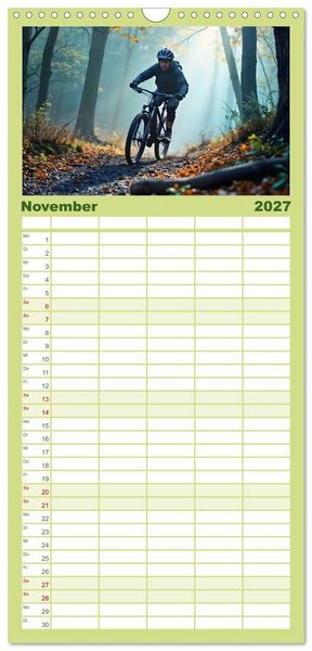 Produktbild: Familienplaner 2027 - Elemental Ride. Mountainbike-Action durch Schnee, Matsch, Sonne und Laub mit 5 Spalten (Wandkalender, 21 x 45 cm) CALVENDO