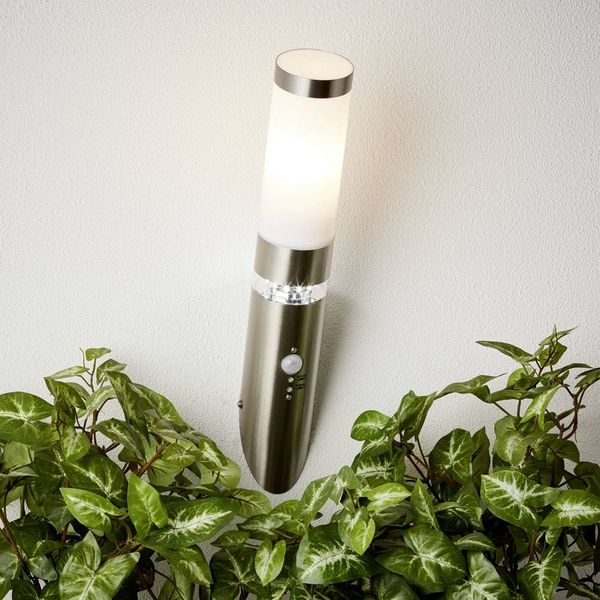 Produktbild: Brilliant Bole G46798/82 Au&szlig;enwandleuchte mit Bewegungsmelder Halogen E27 60W Edelstahl