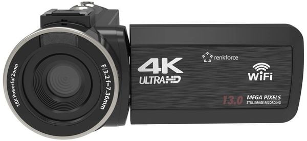 Produktbild: Renkforce RF-5798910 4K Camcorder 7.6cm 3 Zoll 13 Megapixel Schwarz