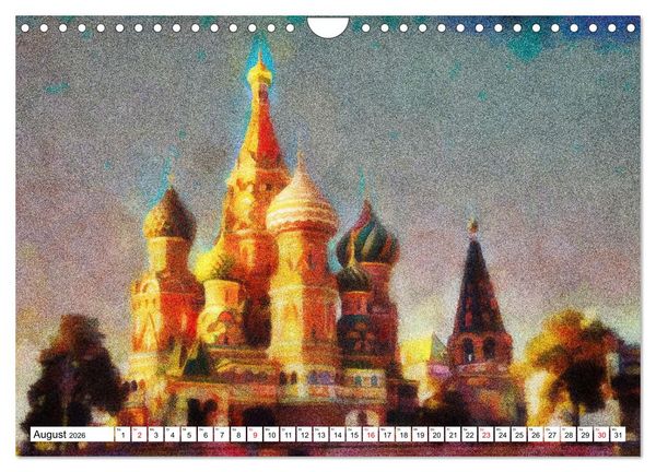 Produktbild: Pointilistische Weltreise (Wandkalender 2026 DIN A4 quer), CALVENDO Monatskalender