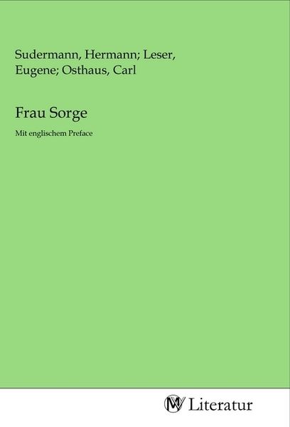 Frau Sorge, Taschenbuch von , MV-Literatur, 9783968741338