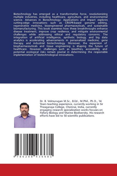 Produktbild: Advances in Biotechnology: Applications and Impact