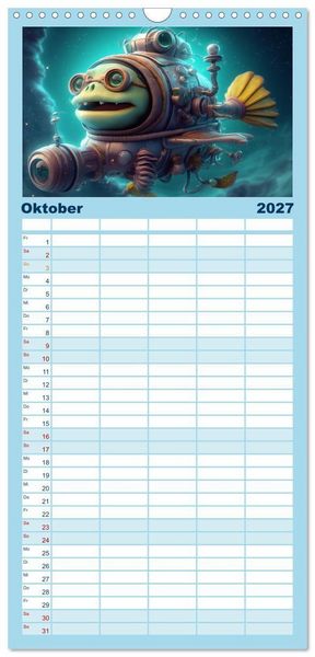 Produktbild: Familienplaner 2027 - Spannendes Weltraumabenteuer mit 5 Spalten (Wandkalender, 21 x 45 cm) CALVENDO