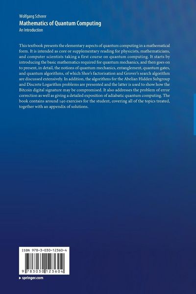 Produktbild: Mathematics of Quantum Computing