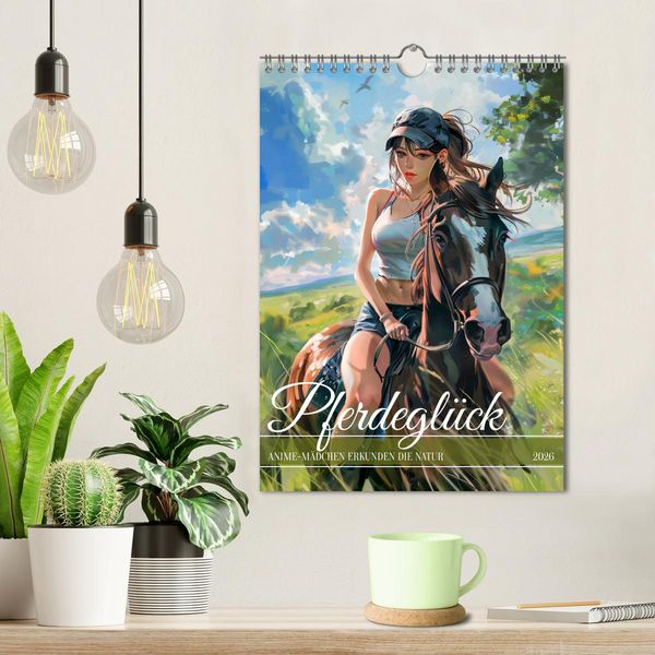 Produktbild: Pferdegl&uuml;ck - Anime-M&auml;dchen erkunden die Natur (Wandkalender 2026 DIN A4 hoch), CALVENDO Monatskalender