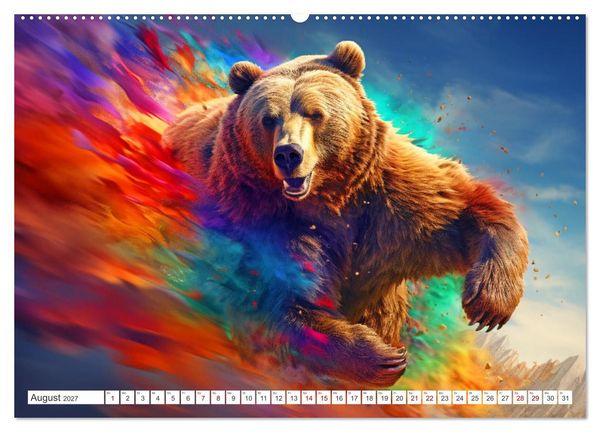 Produktbild: Farbsplash in der Tierwelt (hochwertiger Premium Wandkalender 2027 DIN A2 quer), Kunstdruck in Hochglanz