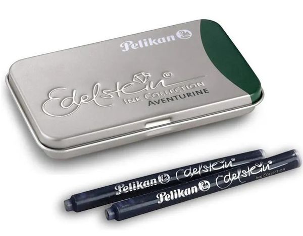 Pelikan Edelstein® Ink Collection Aventurine, Grün, 6 Großraumpatronen im Metalletui