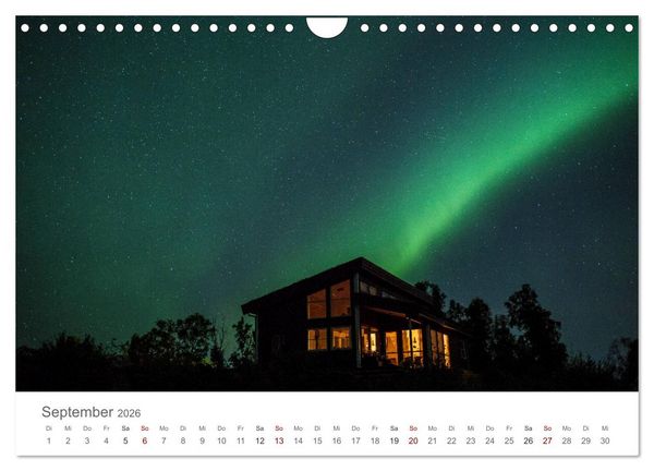 Produktbild: Nordlichter - Magische N&auml;chte in Skandinavien (Wandkalender 2026 DIN A4 quer), CALVENDO Monatskalender