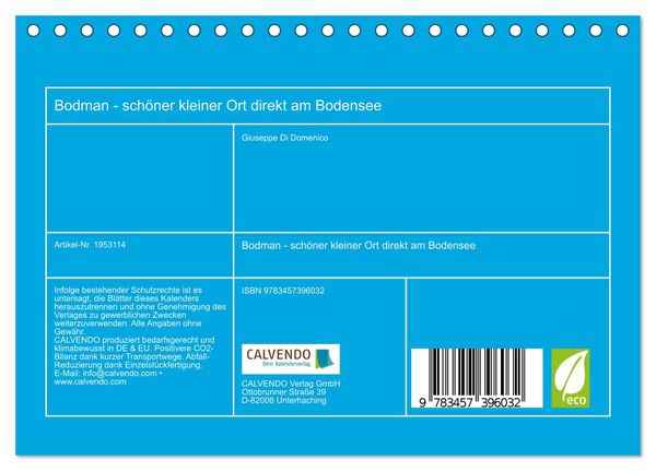 Produktbild: Bodman - sch&ouml;ner kleiner Ort direkt am Bodensee (Tischkalender 2026 DIN A5 quer), CALVENDO Monatskalender