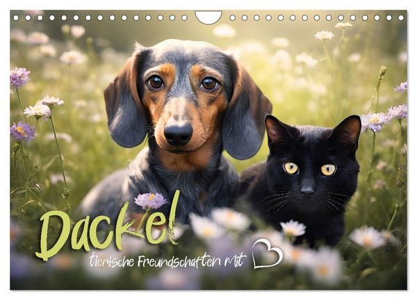 Produktbild: Dackel - tierische Freundschaften mit Herz (Wandkalender 2027 DIN A4 quer), CALVENDO Monatskalender
