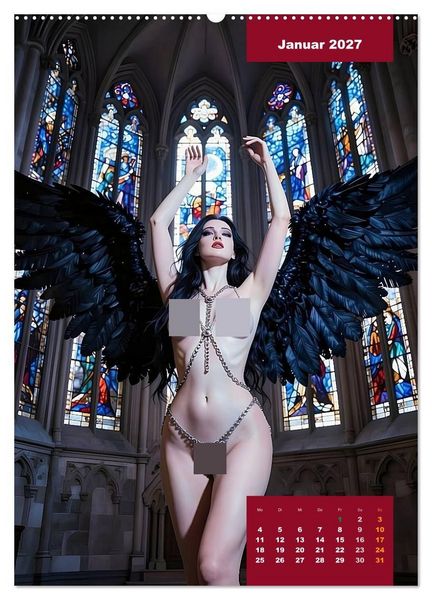 Produktbild: Gothic Engel (Wandkalender 2027 DIN A2 hoch), CALVENDO Monatskalender