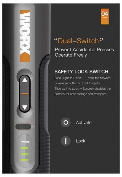 Produktbild: Worx WX242 Akku-Schrauber 4V 2.0Ah Li-Ion inkl. Koffer