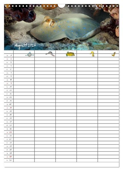 Produktbild: Der Unterwasser Familienplaner 2026 (Wandkalender 2026 DIN A3 hoch), CALVENDO Monatskalender