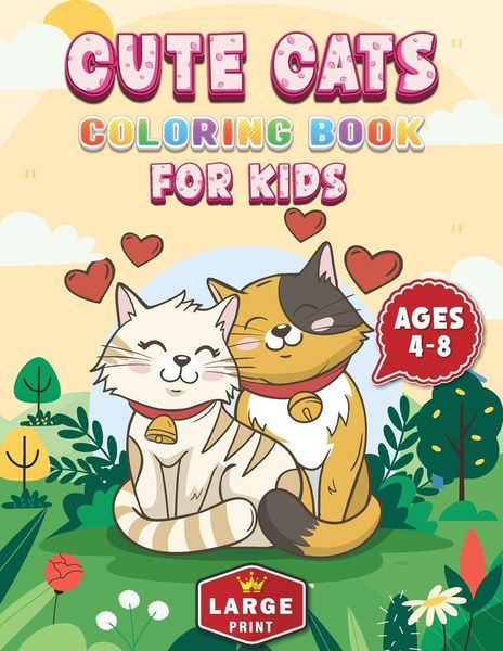 Produktbild: Cute Cats Coloring Book for Kids Ages 4-8 Large Print