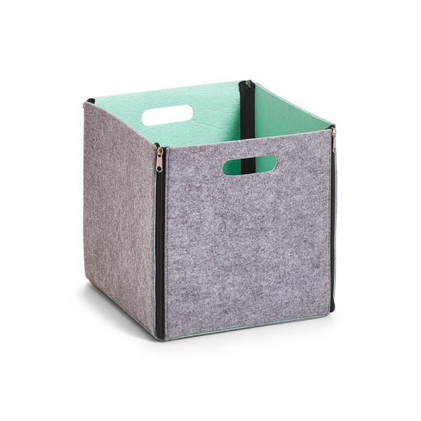 Produktbild: HTI-Living Aufbewahrungskorb "Two-tone", Filz, grau/aqua