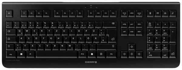 CHERRY KW 3000 Kabellos Tastatur Deutsch, QWERTZ Schwarz Geräuscharme Tasten, Hotkey Funktion, mit numerischer Tastatur