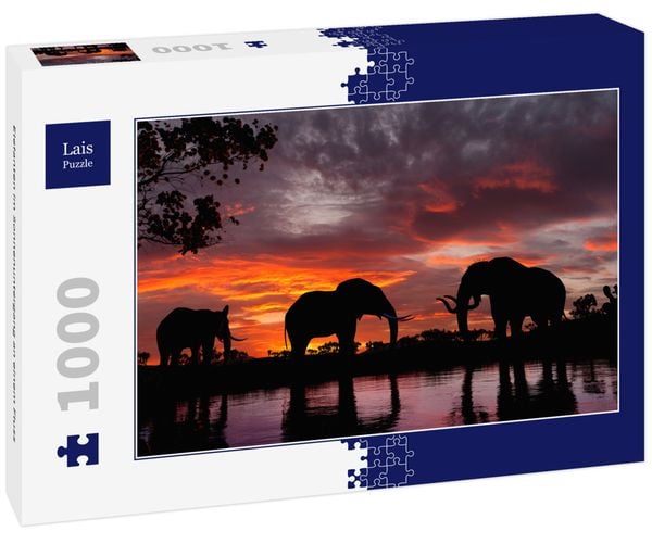 Produktbild: Lais Puzzle Elefanten im Sonnenuntergang an einem Fluss 1000 Teile