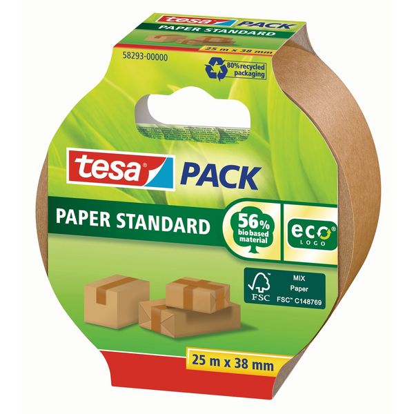 Produktbild: TESA&reg; Papier-Verpackungsband ecoLogo&reg; Standard, 38 mm x 25 m
