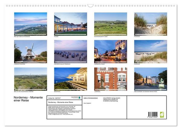 Produktbild: Norderney - Momente einer Reise (Wandkalender 2027 DIN A2 quer), CALVENDO Monatskalender