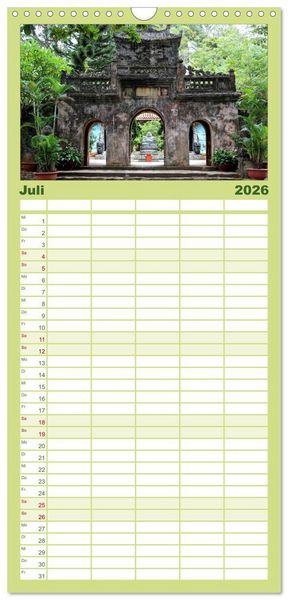 Produktbild: Familienplaner 2026 - Vietnam &ndash; Land der Kontraste 2026 mit 5 Spalten (Wandkalender, 21 x 45 cm) CALVENDO