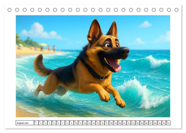 Produktbild: Sch&auml;ferhund im fr&ouml;hlichen Dienst (Tischkalender 2026 DIN A5 quer), CALVENDO Monatskalender