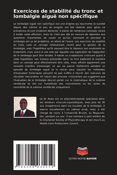 Produktbild: Exercices de stabilit&eacute; du tronc et lombalgie aigu&euml; non sp&eacute;cifique