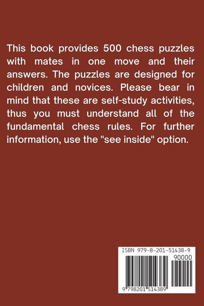 Produktbild: 500 Checkmate Chess Puzzles in One Move, Part 1