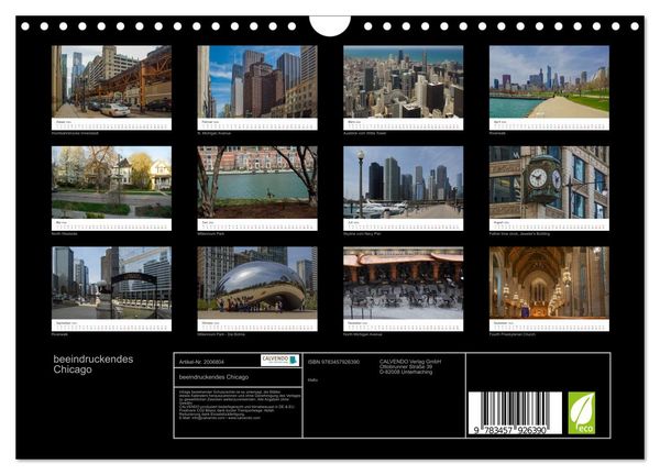 Produktbild: beeindruckendes Chicago (Wandkalender 2026 DIN A4 quer), CALVENDO Monatskalender