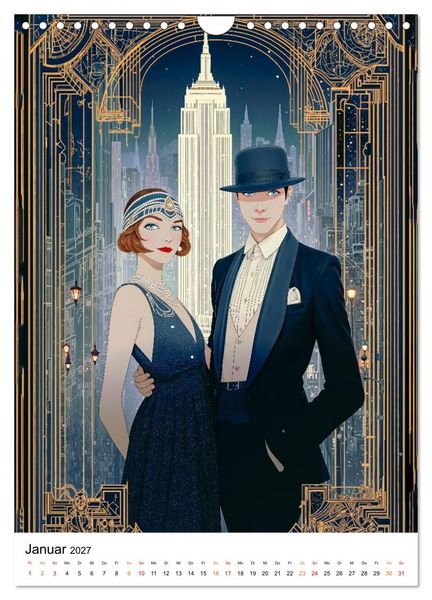 Produktbild: Art Deco - Glamour, Geometrie und Goldstaub (Wandkalender 2027 DIN A4 hoch), CALVENDO Monatskalender
