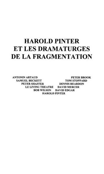 Produktbild: Harold pinter et les dramaturges de la f