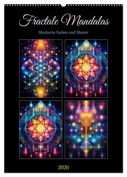 Produktbild: Fractale Mandalas (Wandkalender 2026 DIN A2 hoch), CALVENDO Monatskalender