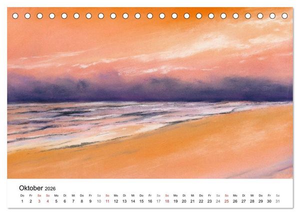 Produktbild: Das Meer in Pastellkreide (Tischkalender 2026 DIN A5 quer), CALVENDO Monatskalender