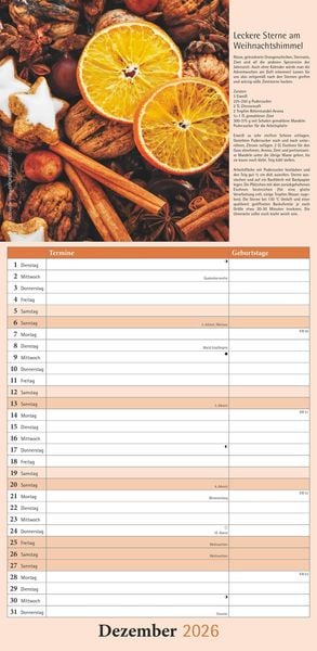 Kräuter & Gewürze 2026 - Streifenkalender 22x45 cm - mit Extraspalte für Geburtstage - Küchentipps und Mondphasen - Wandkalender - Terminplaner