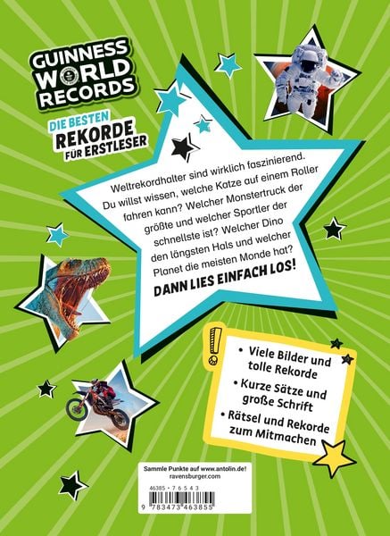 Produktbild: Guinness World Records f&uuml;r Erstleser - Die besten Rekorde f&uuml;r Erstleser