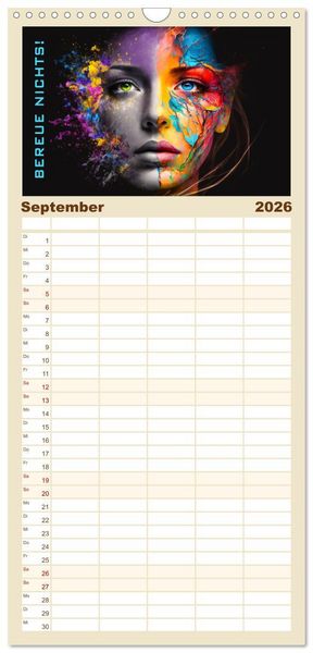 Produktbild: Familienplaner 2026 - Inneres Gleichgewicht mit 5 Spalten (Wandkalender, 21 x 45 cm) CALVENDO