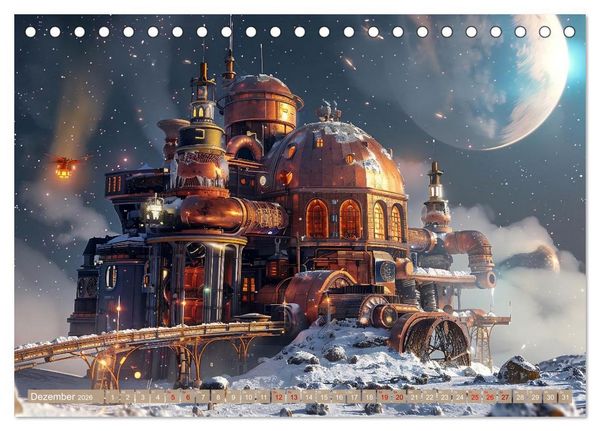 Produktbild: Steampunk im Weltall (Tischkalender 2026 DIN A5 quer), CALVENDO Monatskalender